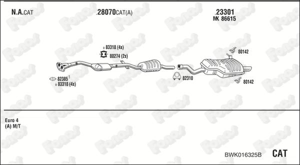 Fonos BWK016325B - Система випуску ОГ autocars.com.ua