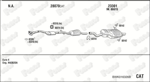 Fonos BWK016326B - Система випуску ОГ autocars.com.ua