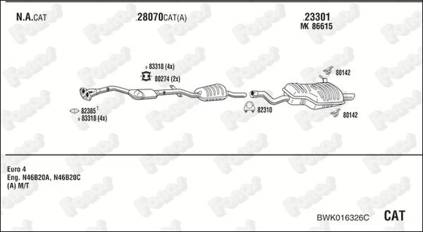 Fonos BWK016326C - Система випуску ОГ autocars.com.ua