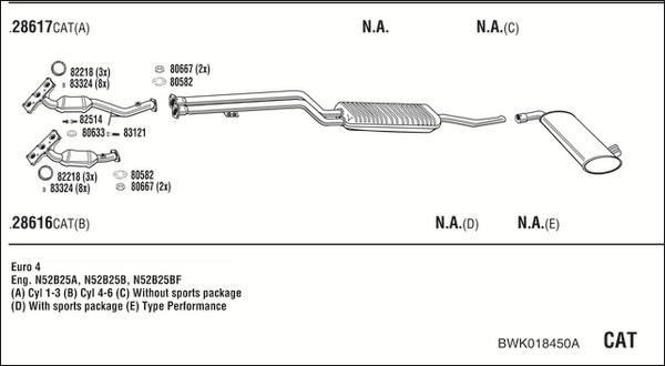 Fonos BWK018450A - Система випуску ОГ autocars.com.ua