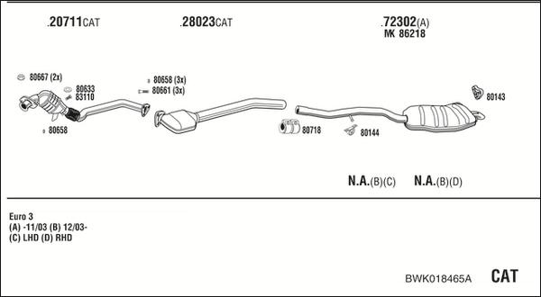 Fonos BWK018465A - Система випуску ОГ autocars.com.ua