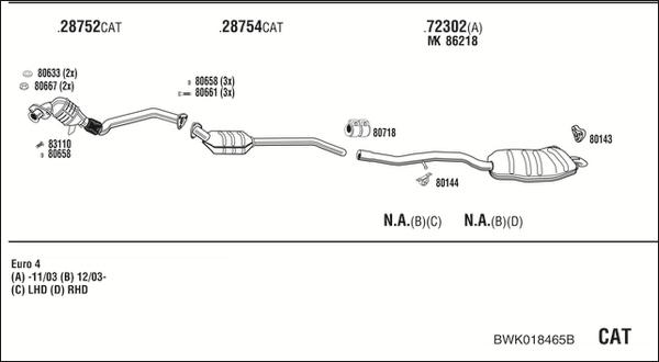 Fonos BWK018465B - Система випуску ОГ autocars.com.ua