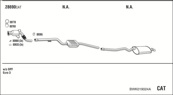 Fonos BWK019024A - Система випуску ОГ autocars.com.ua