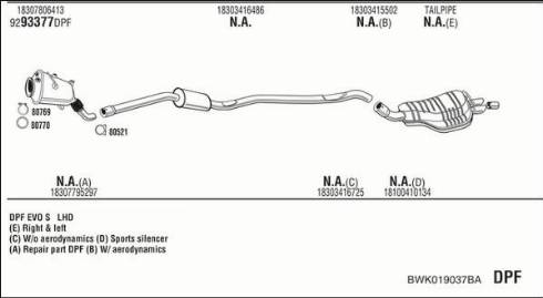 Fonos BWK019037BA - Система випуску ОГ autocars.com.ua