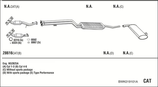 Fonos BWK019101A - Система випуску ОГ autocars.com.ua