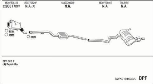 Fonos BWK019103BA - Система випуску ОГ autocars.com.ua