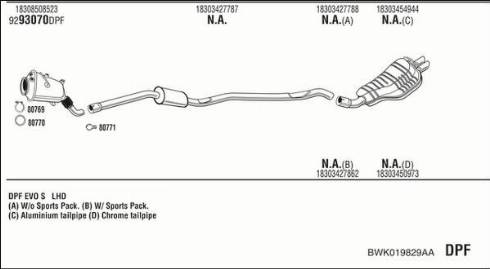 Fonos BWK019829AA - Система випуску ОГ autocars.com.ua