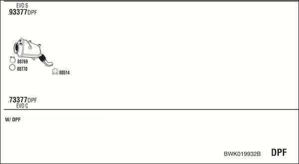 Fonos BWK019932B - Система випуску ОГ autocars.com.ua