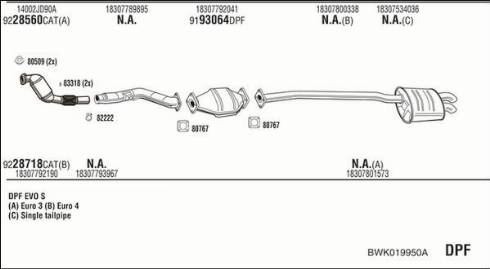 Fonos BWK019950A - Система випуску ОГ autocars.com.ua