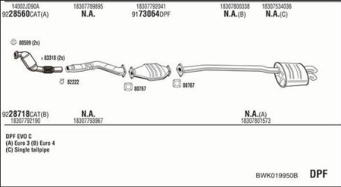 Fonos BWK019950B - Система випуску ОГ autocars.com.ua