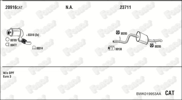 Fonos BWK019953AA - Система випуску ОГ autocars.com.ua