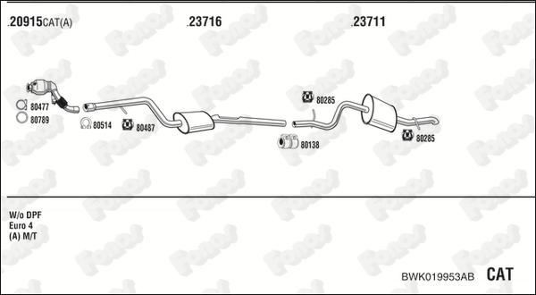Fonos BWK019953AB - Система випуску ОГ autocars.com.ua