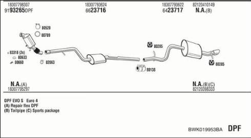 Fonos BWK019953BA - Система випуску ОГ autocars.com.ua