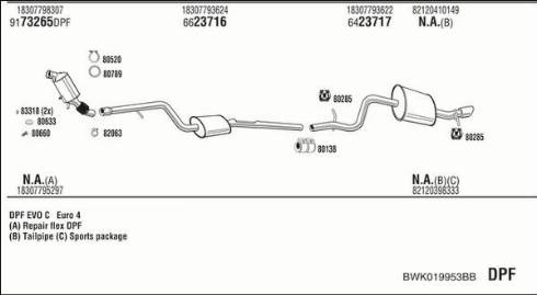 Fonos BWK019953BB - Система випуску ОГ autocars.com.ua