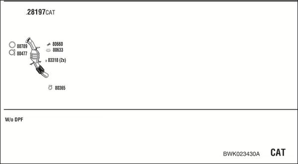 Fonos BWK023430A - Система випуску ОГ autocars.com.ua