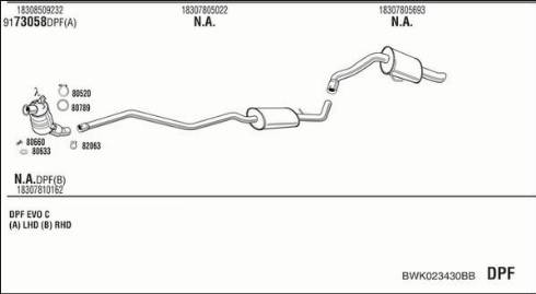 Fonos BWK023430BB - Система випуску ОГ autocars.com.ua