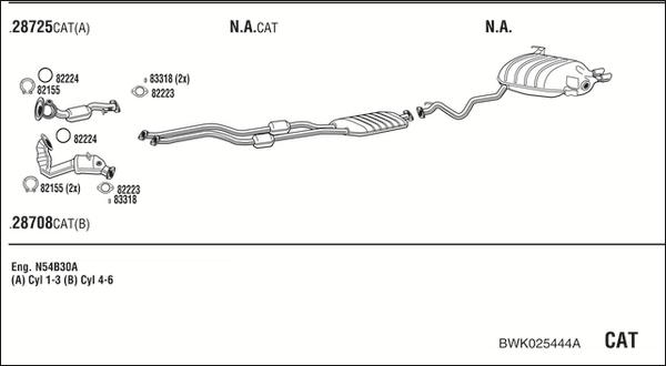 Fonos BWK025444A - Система випуску ОГ autocars.com.ua