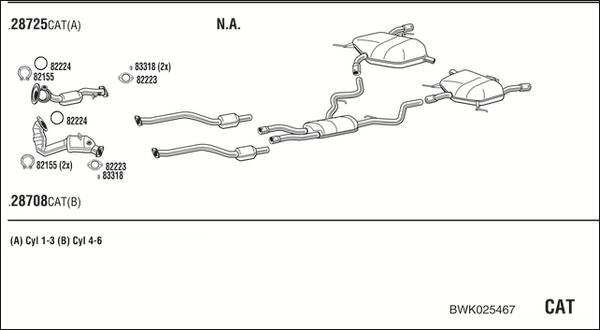 Fonos BWK025467 - Система випуску ОГ autocars.com.ua