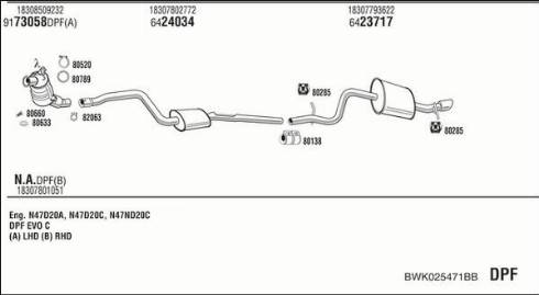 Fonos BWK025471BB - Система випуску ОГ autocars.com.ua