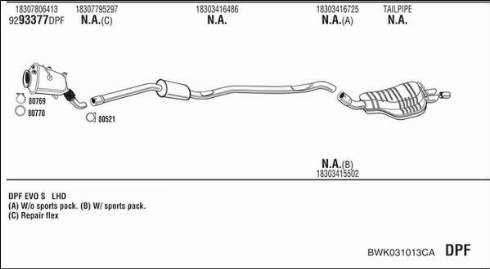 Fonos BWK031013CA - Система випуску ОГ autocars.com.ua