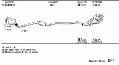 Fonos BWK031014AA - Система випуску ОГ autocars.com.ua