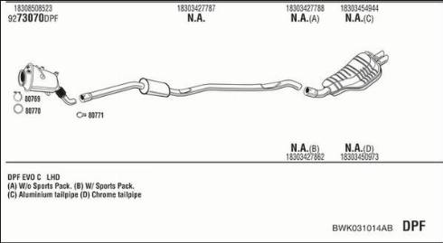 Fonos BWK031014AB - Система випуску ОГ autocars.com.ua
