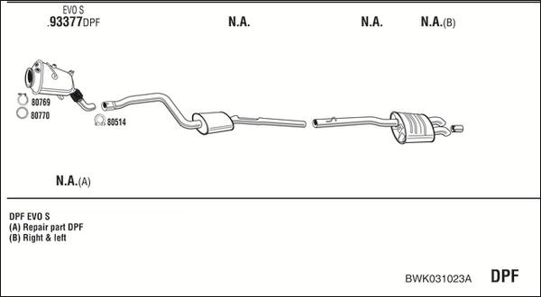 Fonos BWK031023A - Система випуску ОГ autocars.com.ua