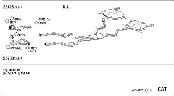 Fonos BWK031030A - Система випуску ОГ autocars.com.ua