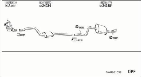 Fonos BWK031039 - Система випуску ОГ autocars.com.ua