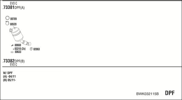 Fonos BWK032115B - Система випуску ОГ autocars.com.ua