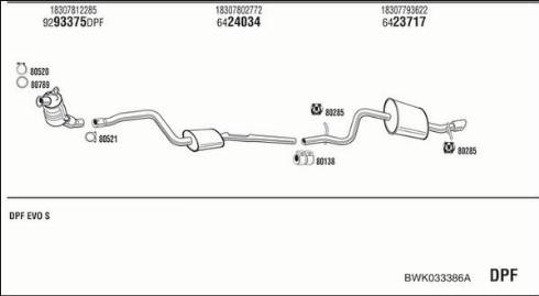 Fonos BWK033386A - Система випуску ОГ autocars.com.ua