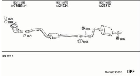 Fonos BWK033386B - Система випуску ОГ autocars.com.ua