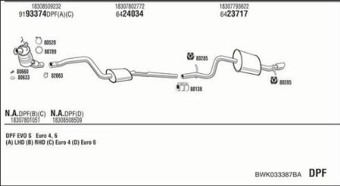 Fonos BWK033387BA - Система випуску ОГ autocars.com.ua