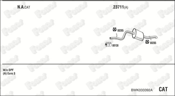 Fonos BWK033392A - Система випуску ОГ autocars.com.ua