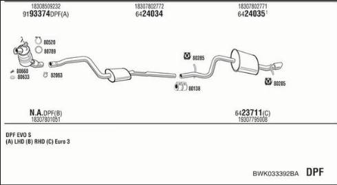 Fonos BWK033392BA - Система випуску ОГ autocars.com.ua