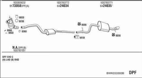 Fonos BWK033393B - Система випуску ОГ autocars.com.ua