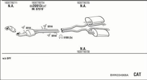 Fonos BWK034968A - Система випуску ОГ autocars.com.ua