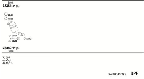 Fonos BWK034988B - Система випуску ОГ autocars.com.ua