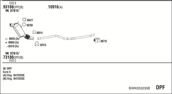 Fonos BWK053235B - Система випуску ОГ autocars.com.ua