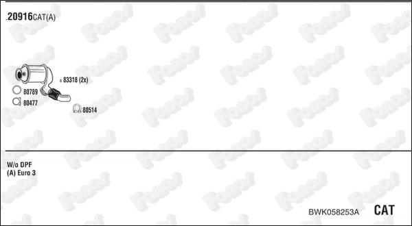 Fonos BWK058253A - Система випуску ОГ autocars.com.ua