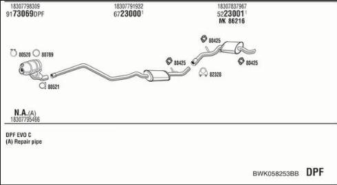 Fonos BWK058253BB - Система випуску ОГ autocars.com.ua