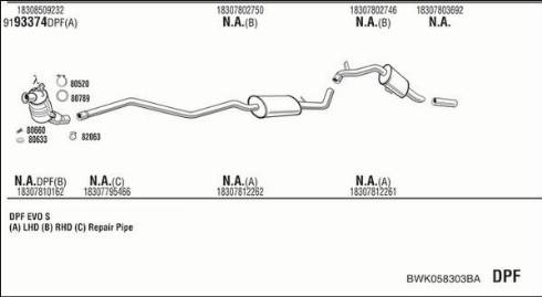 Fonos BWK058303BA - Система випуску ОГ autocars.com.ua