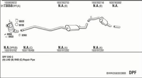 Fonos BWK058303BB - Система випуску ОГ autocars.com.ua