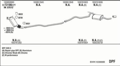 Fonos BWK100888B - Система випуску ОГ autocars.com.ua