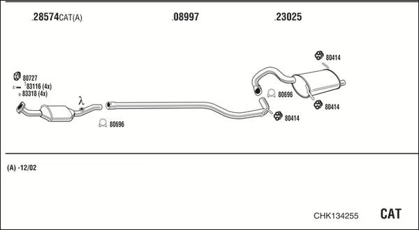 Fonos CHK134255 - Система випуску ОГ autocars.com.ua