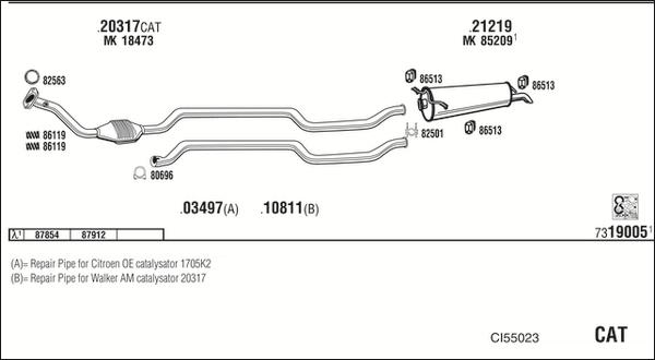 Fonos CI55023 - Система випуску ОГ autocars.com.ua