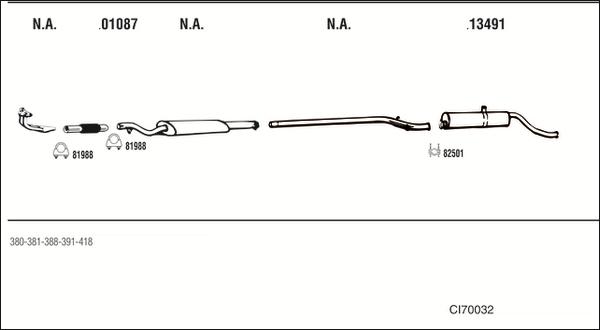 Fonos CI70032 - Система випуску ОГ autocars.com.ua