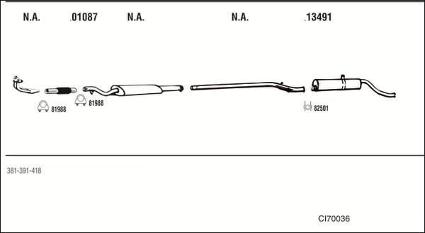 Fonos CI70036 - Система випуску ОГ autocars.com.ua