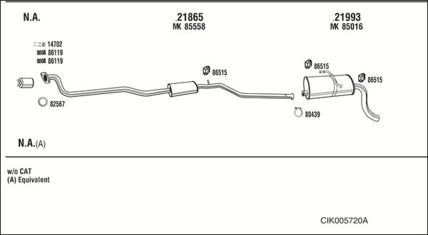 Fonos CIK005720A - Система випуску ОГ autocars.com.ua