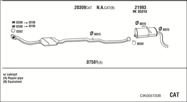 Fonos CIK005720B - Система випуску ОГ autocars.com.ua